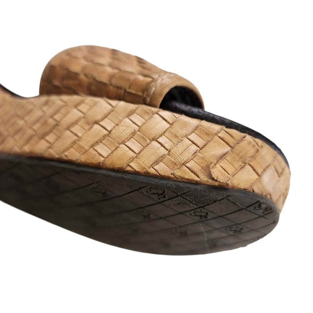 Donald J. Pliner Tan Woven Wedge Slide Sandals - Picture 7 of 14